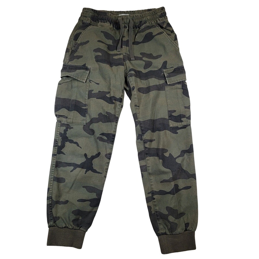 Tna Aritzia Womens Camo Cargo Joggers Sz XS Green Black Pull On Drawstring Pants